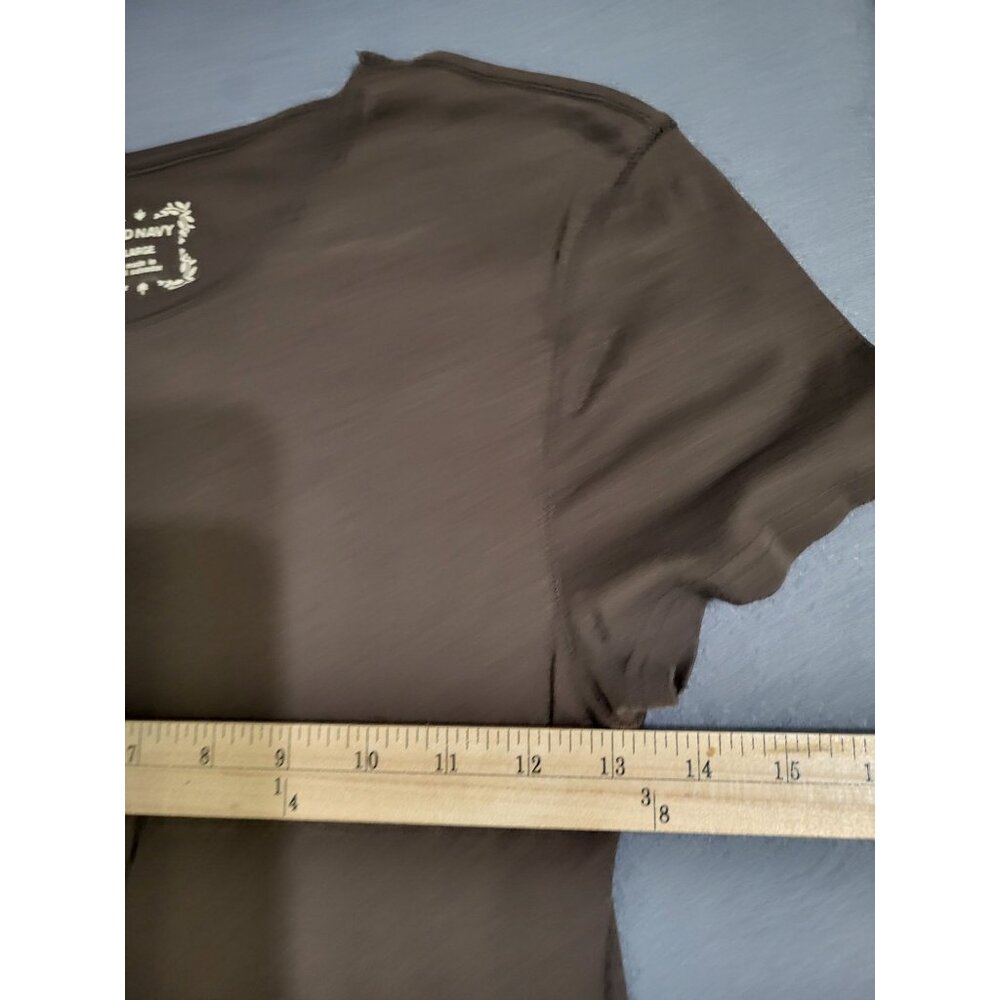 Old Navy Women's L Brown Short Sleeve Long Length T Shirt Y2k Skater Style - Picture 5 of 9